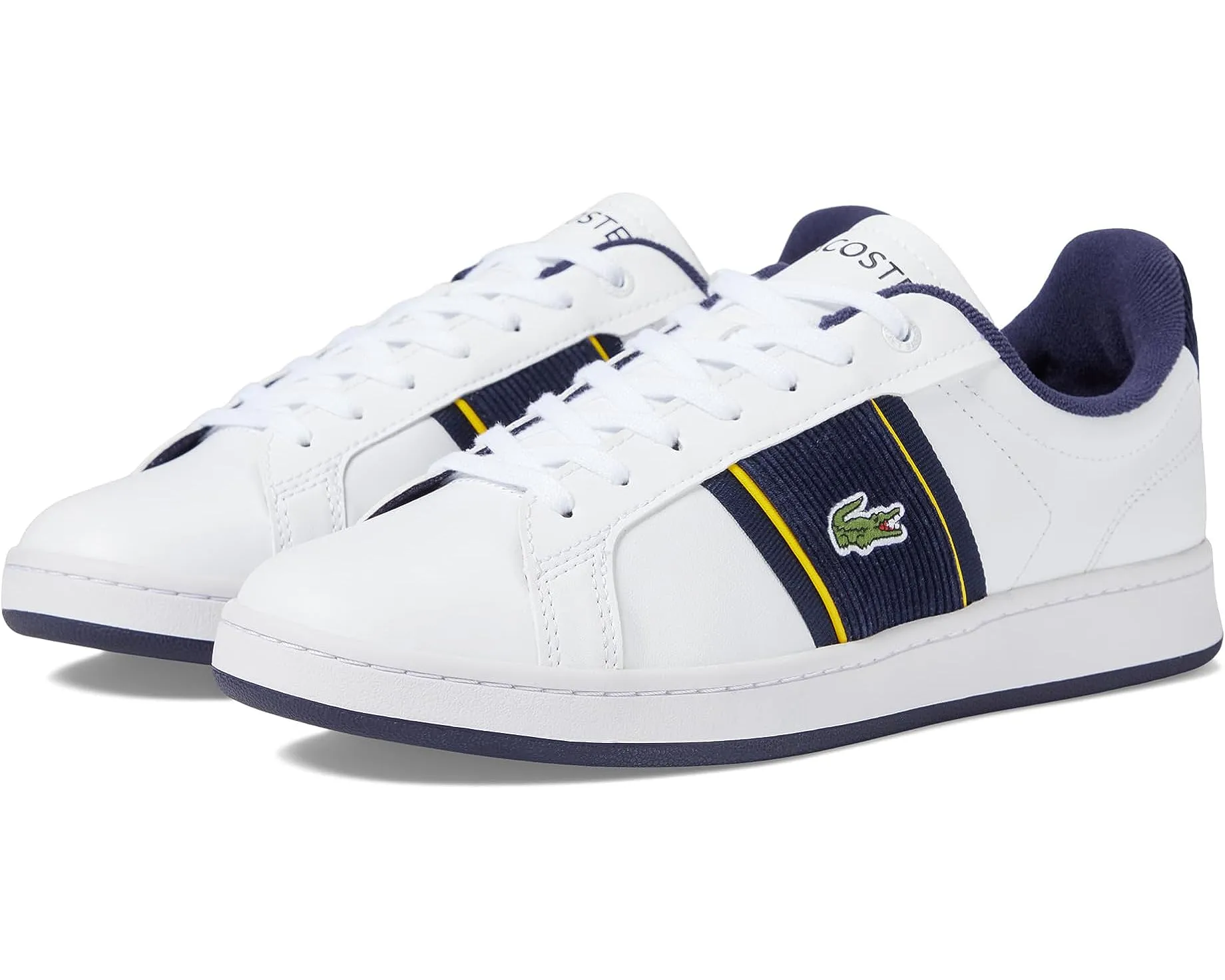 LACOSTE Carnaby Pro Leather Sneakers, Men's White/Navy - Buy Now