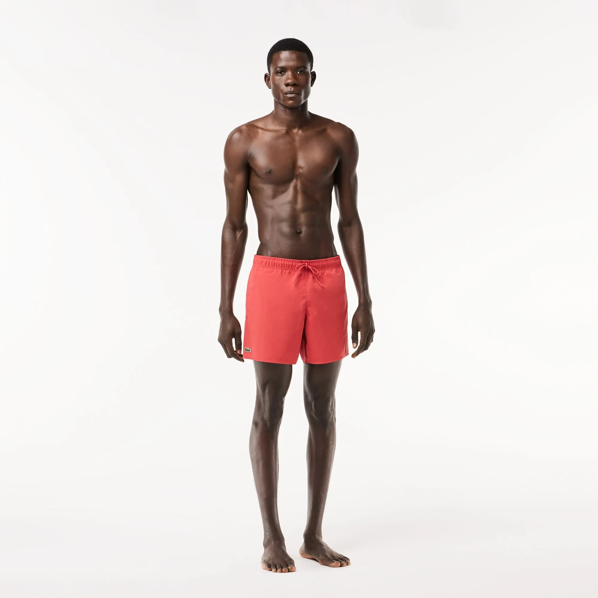 Lacoste - Lightweight Solid Pink Swim Shorts