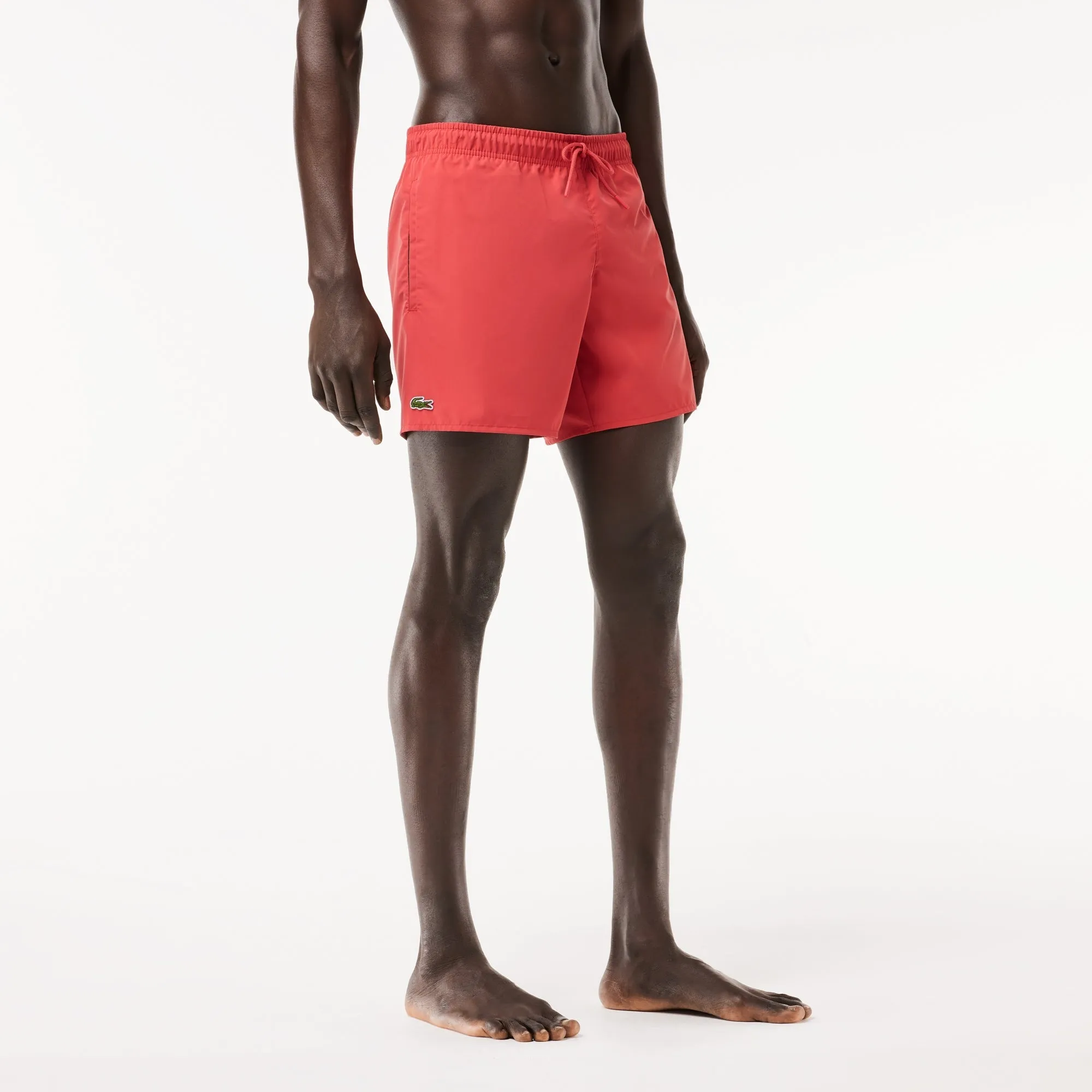 Lacoste - Lightweight Solid Pink Swim Shorts