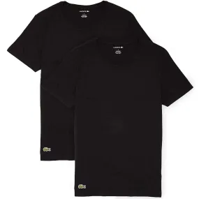 Lacoste Men’s Casual Classic Cotton Stretch 2pk Crew Neck T-Shirt – Black