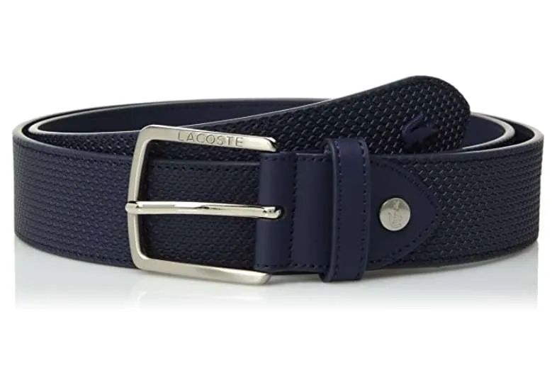 Lacoste Men’s Classic Logo Embossed Buckle Belt