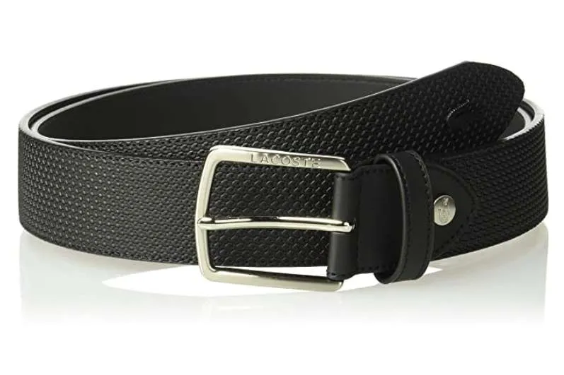 Lacoste Men’s Classic Logo Embossed Buckle Belt