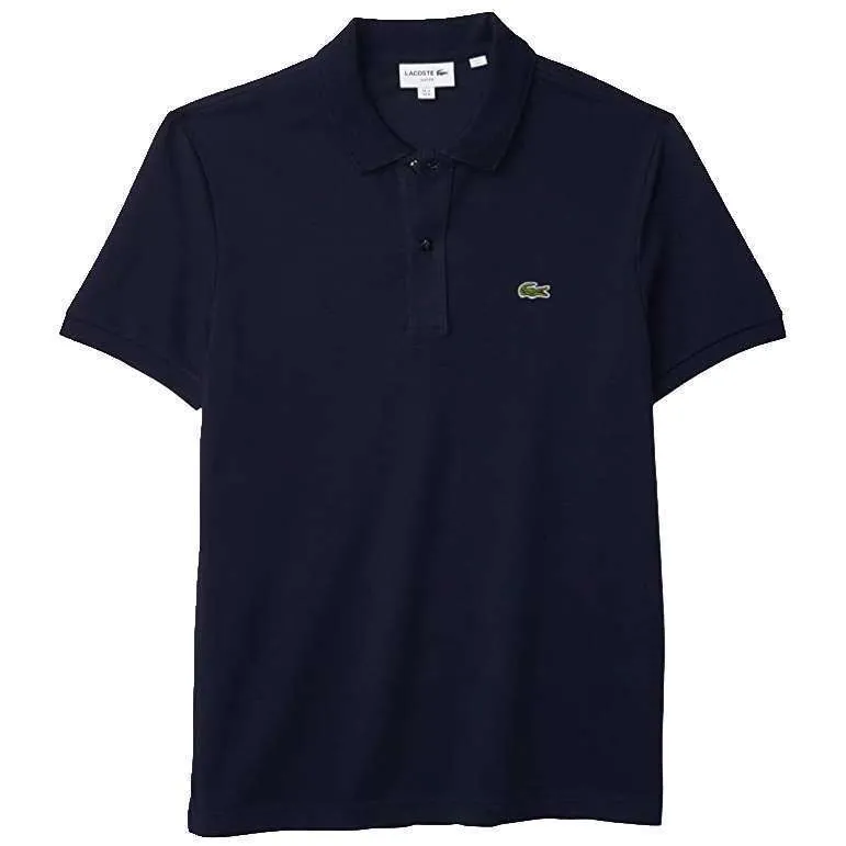 Lacoste Men’s Classic Pique Slim Fit Short Sleeve Polo Shirt (Navy Blue)