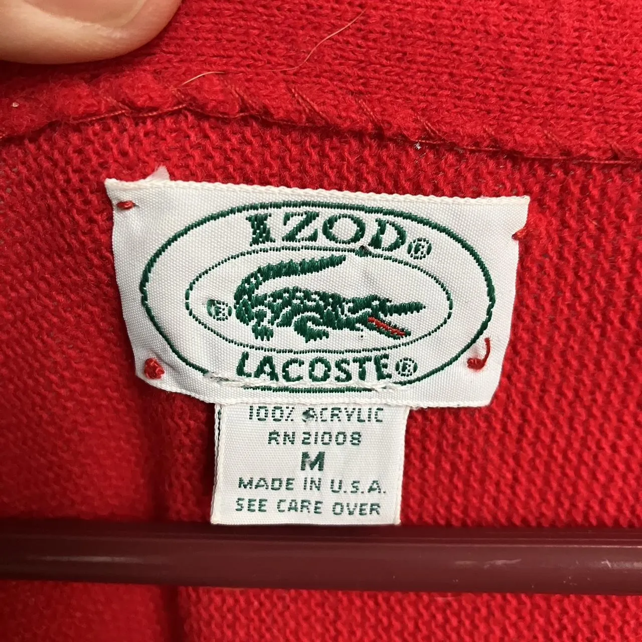 Lacoste Men's Red Cardigan