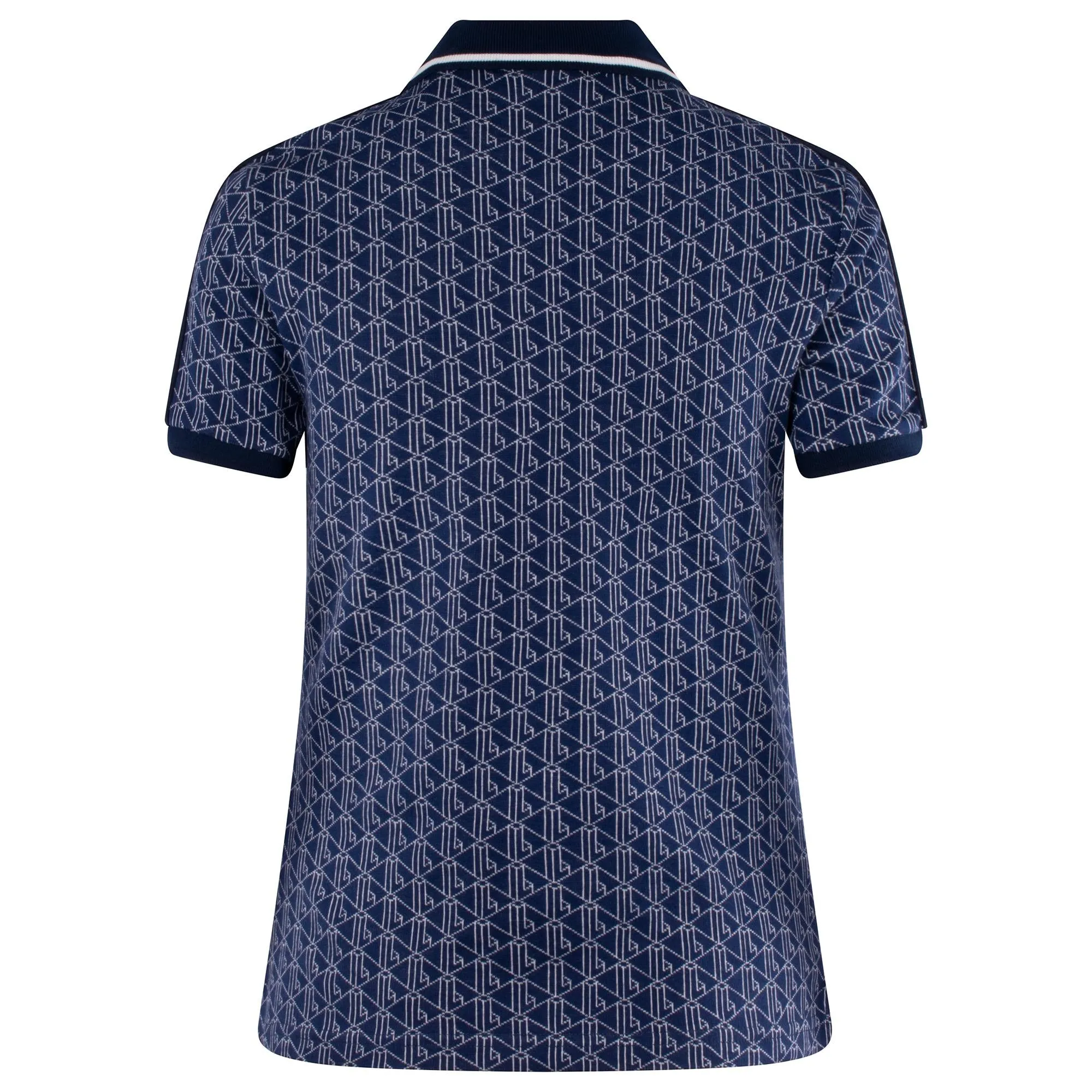 Lacoste Monogram Polo Shirt Navy/White - Shop Now