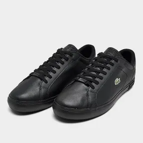 LACOSTE Powercourt Leather Sneakers - Black/Black