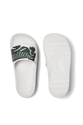 Lacoste White Croco Slides for Women