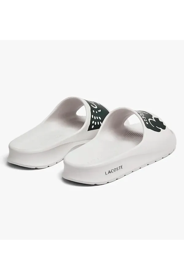 Lacoste White Croco Slides for Women