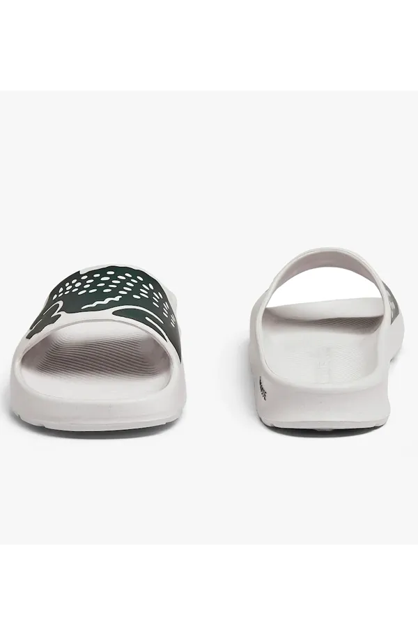 Lacoste White Croco Slides for Women