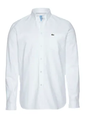 Lacoste white pocket shirt with logo.