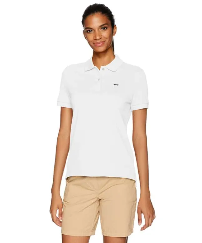 Lacoste Women’s Classic Fit Short Sleeve Petit Piqué Polo (White)