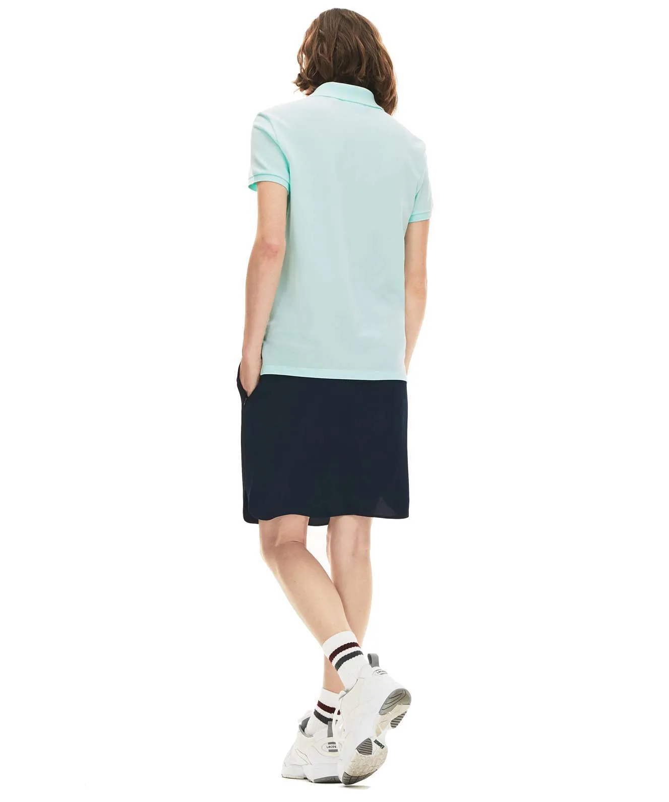 Lacoste Women’s Classic Fit Soft Cotton Petit Piqué Polo (Rill Light Blue)