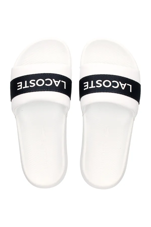 Lacoste Women's White Logo Slides