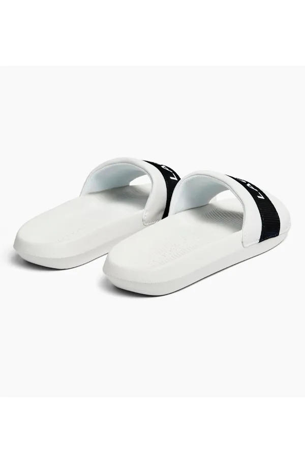 Lacoste Women's White Logo Slides