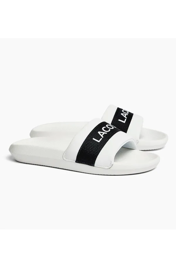 Lacoste Women's White Logo Slides