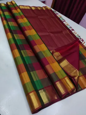 Lalithaa Pure Kanchipuram silk saree Handwoven with 2 gram pure Zari traditional saree Women SRI001KSS