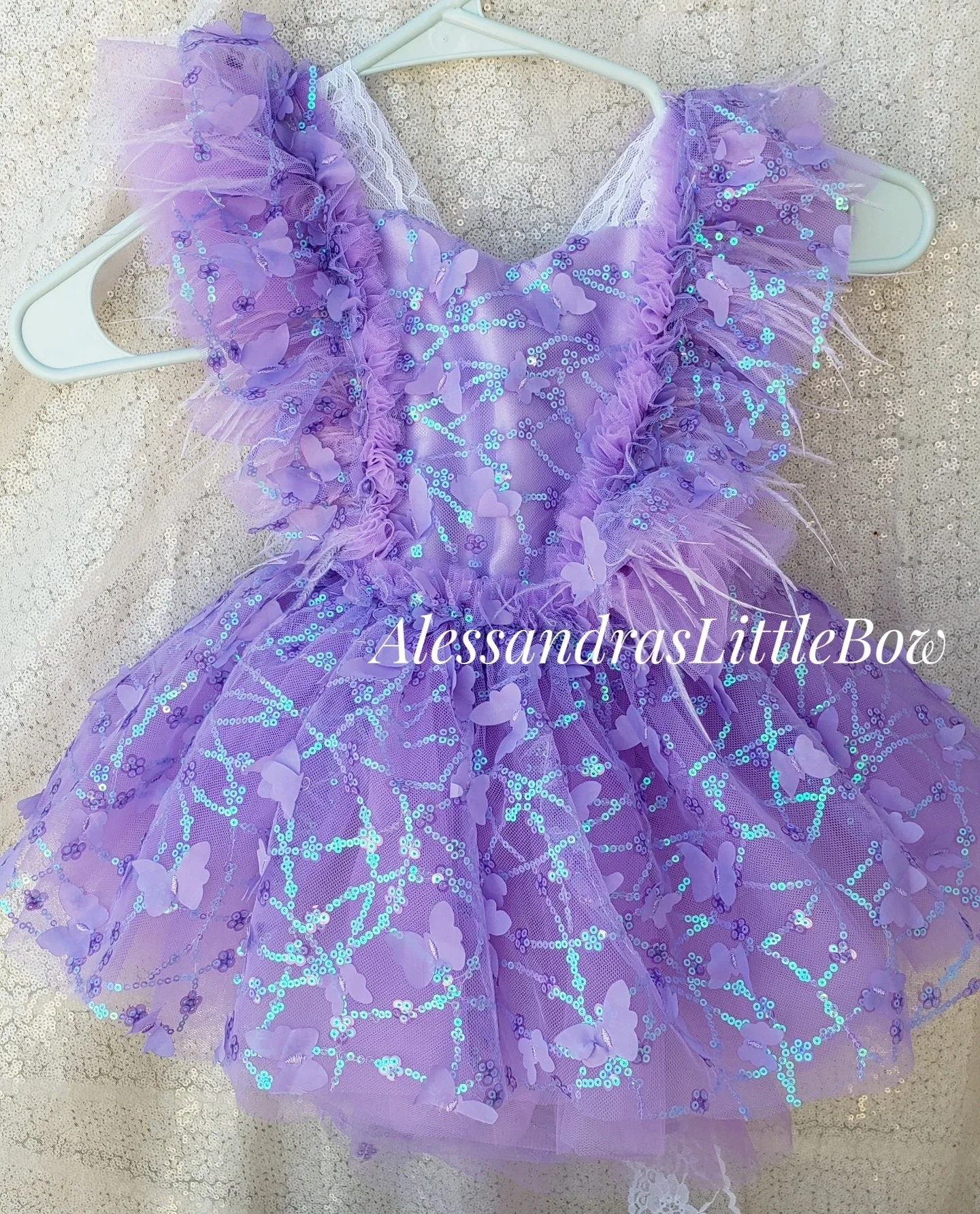 Lavender Romper Sparkle Butterfly Whimsical