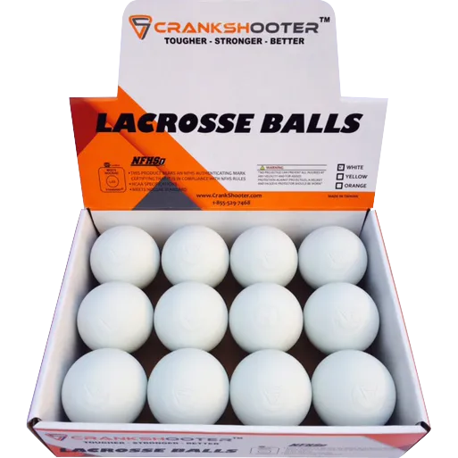 LAX PRO Bundle Kit - Tournament 6x6x7 Goal, 5mm Net, Shot Trainer, and 1 Dozen White Game Balls.