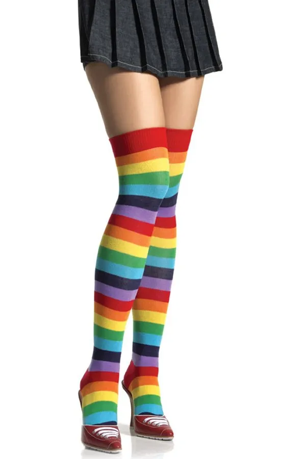 Leg Avenue Lycra Acrylic Rainbow Thigh High