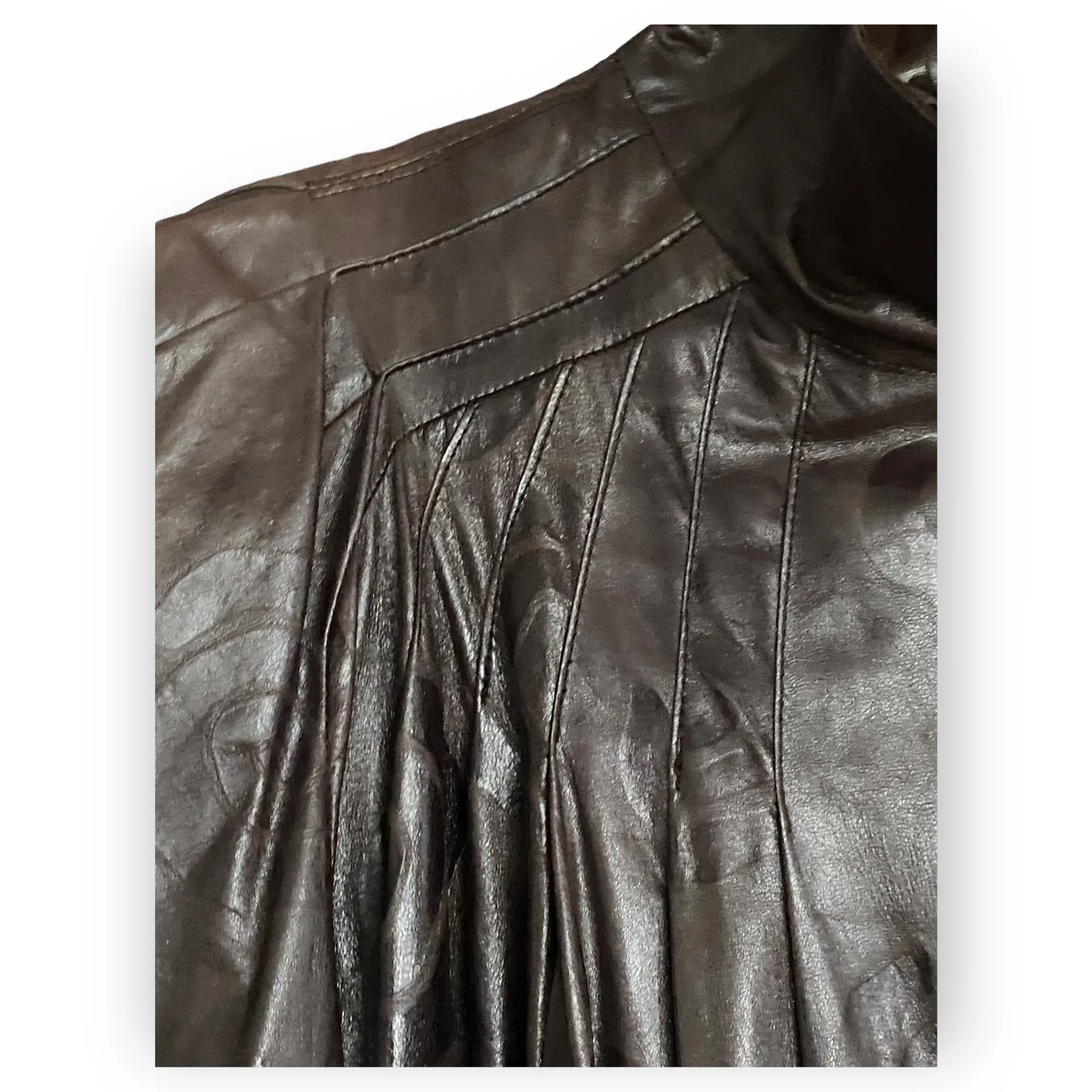 Lilli Rubin Pearlized Leather Coat - Embossed