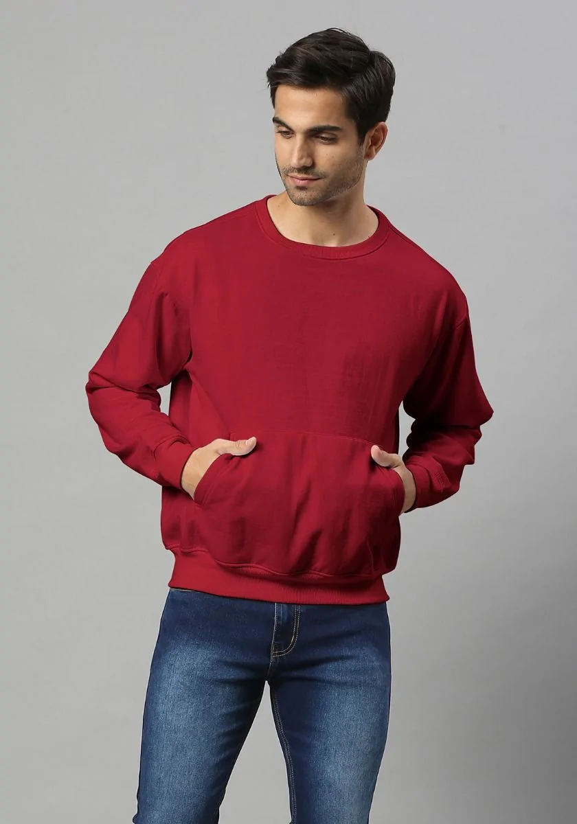 Lite Men Oversized Sweatshirt - Maroon