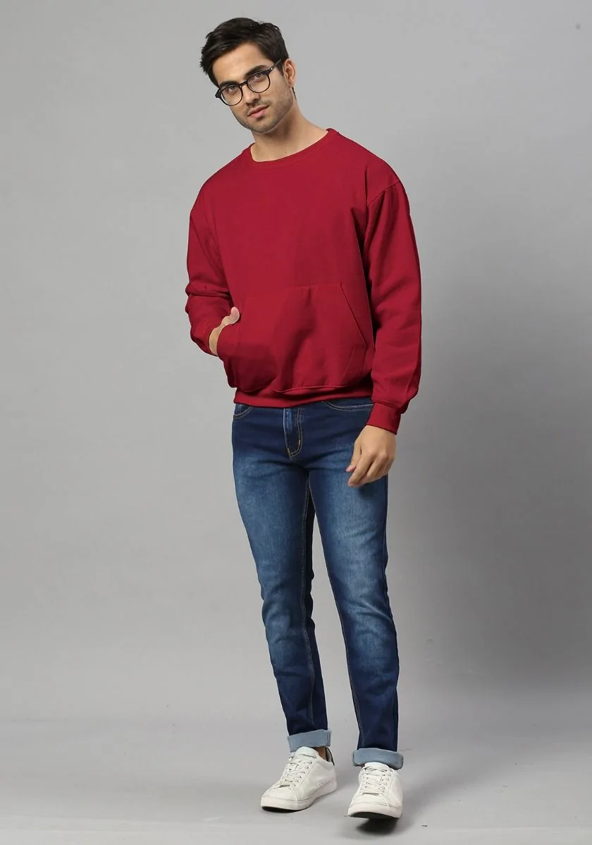 Lite Men Oversized Sweatshirt - Maroon