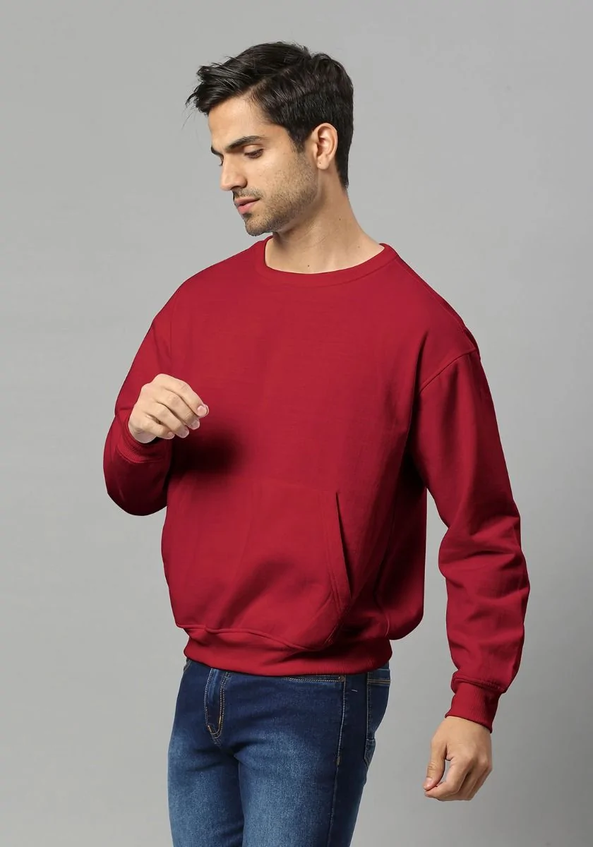 Lite Men Oversized Sweatshirt - Maroon