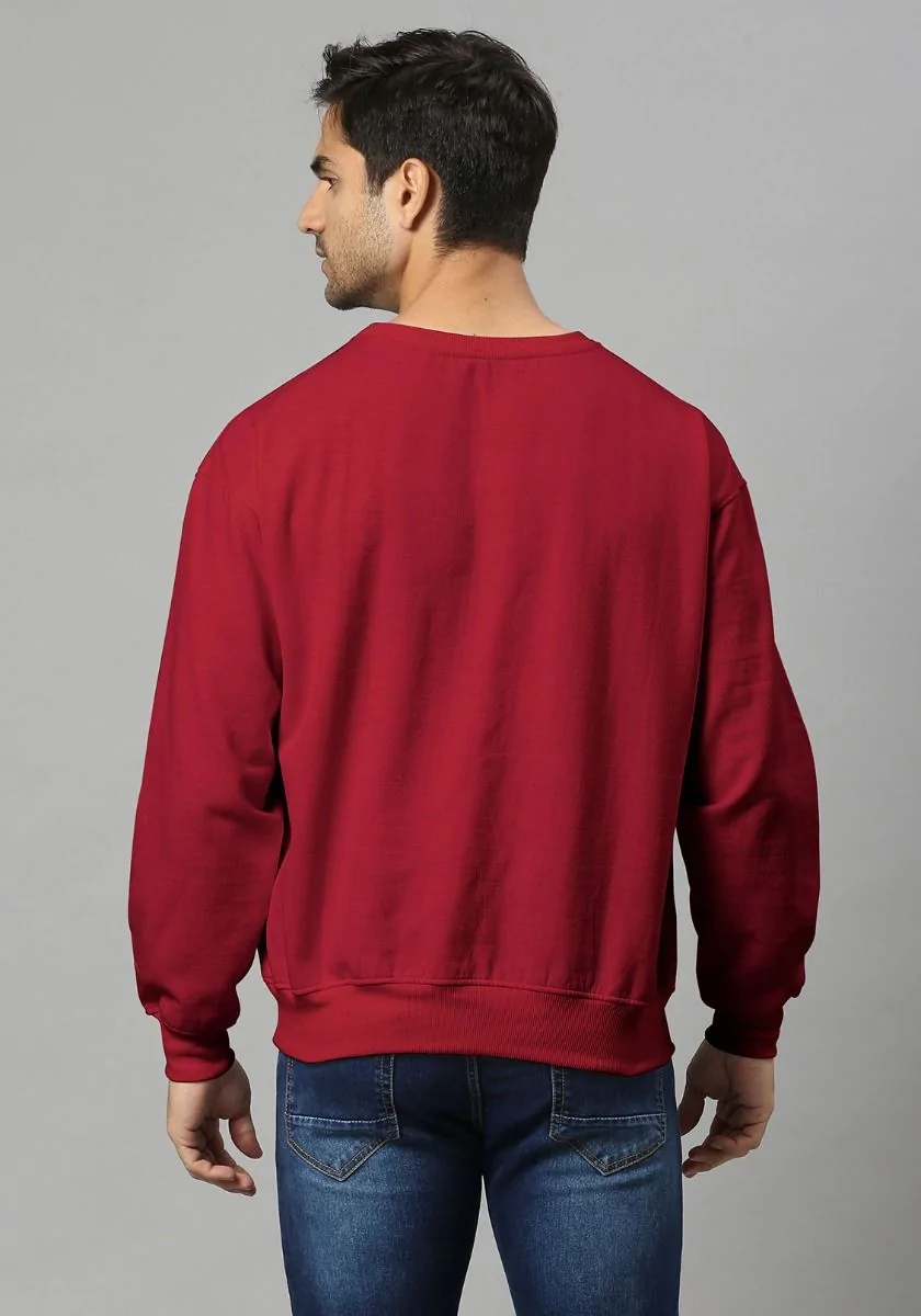 Lite Men Oversized Sweatshirt - Maroon