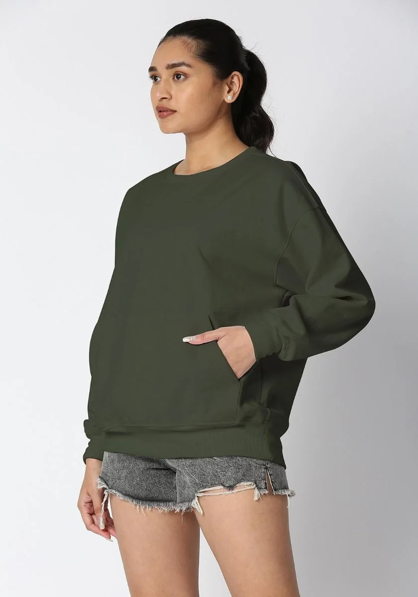 Lite Women Oversized Sweatshirt - Olive