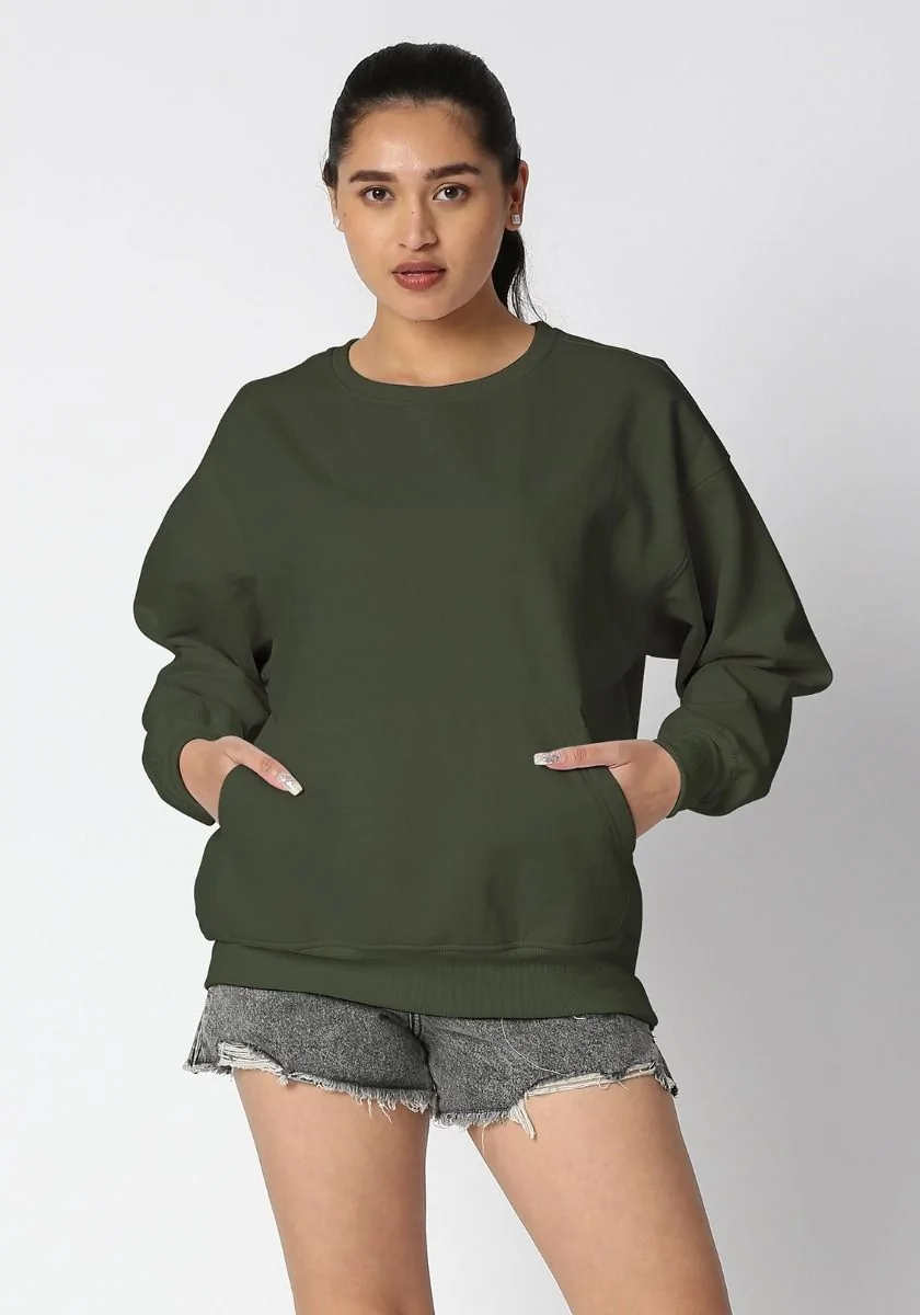 Lite Women Oversized Sweatshirt - Olive