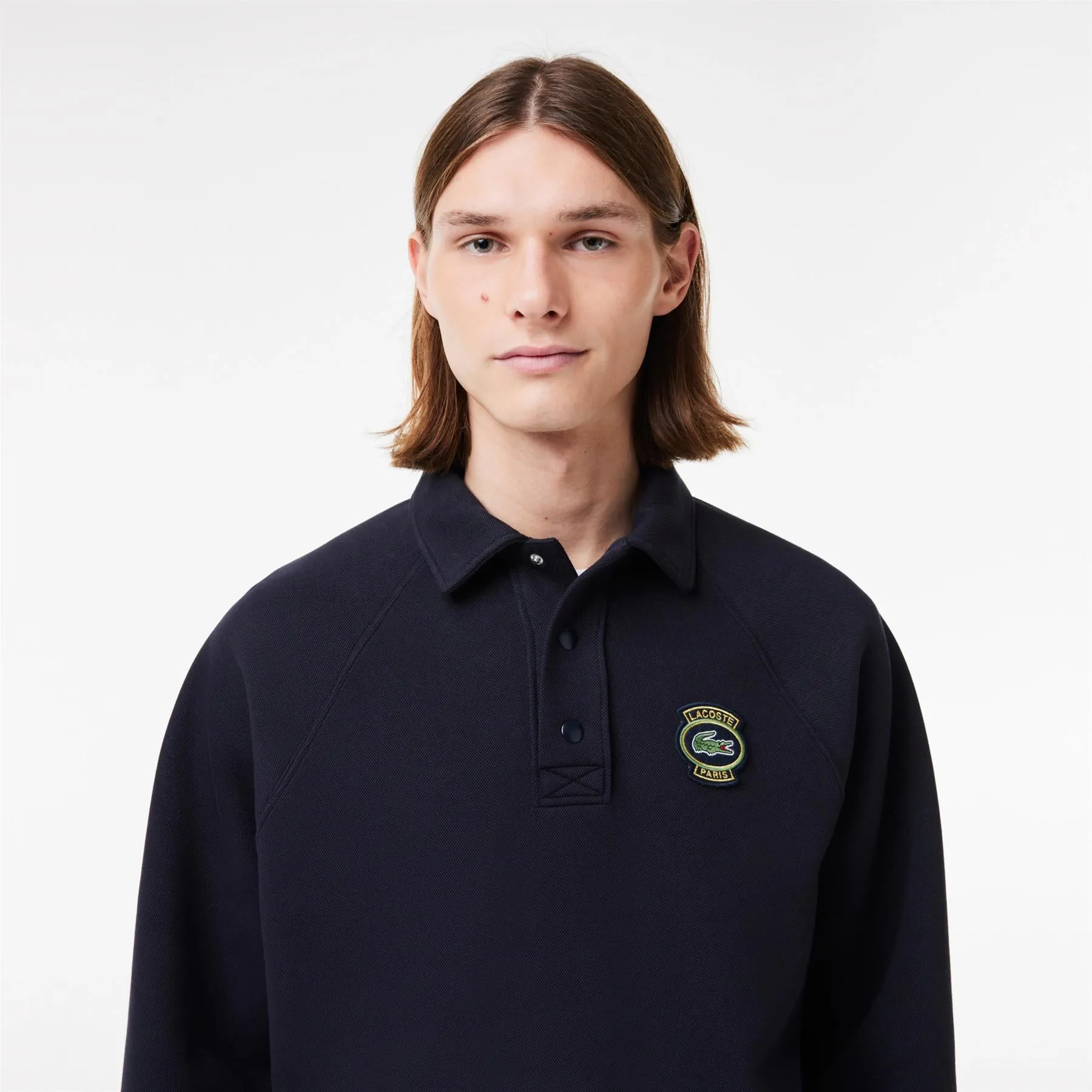 Loose Organic Cotton Polo Navy SS24