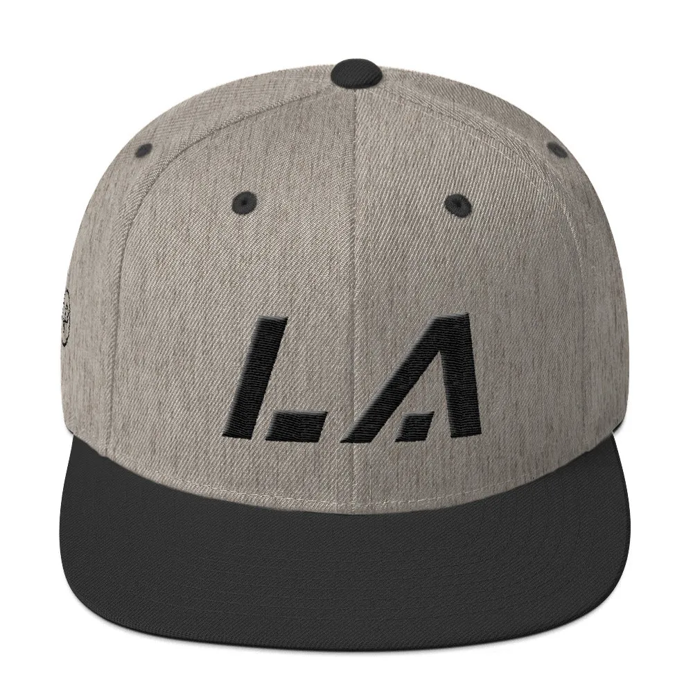 Louisiana Hat - Flat Brim - Black Embroidery - LA - Many Color Options