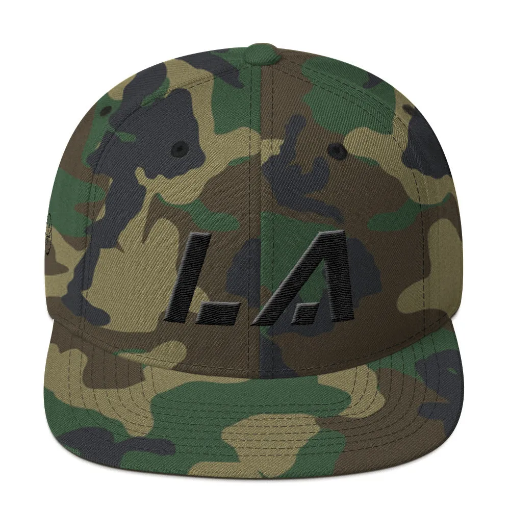 Louisiana Hat - Flat Brim - Black Embroidery - LA - Many Color Options