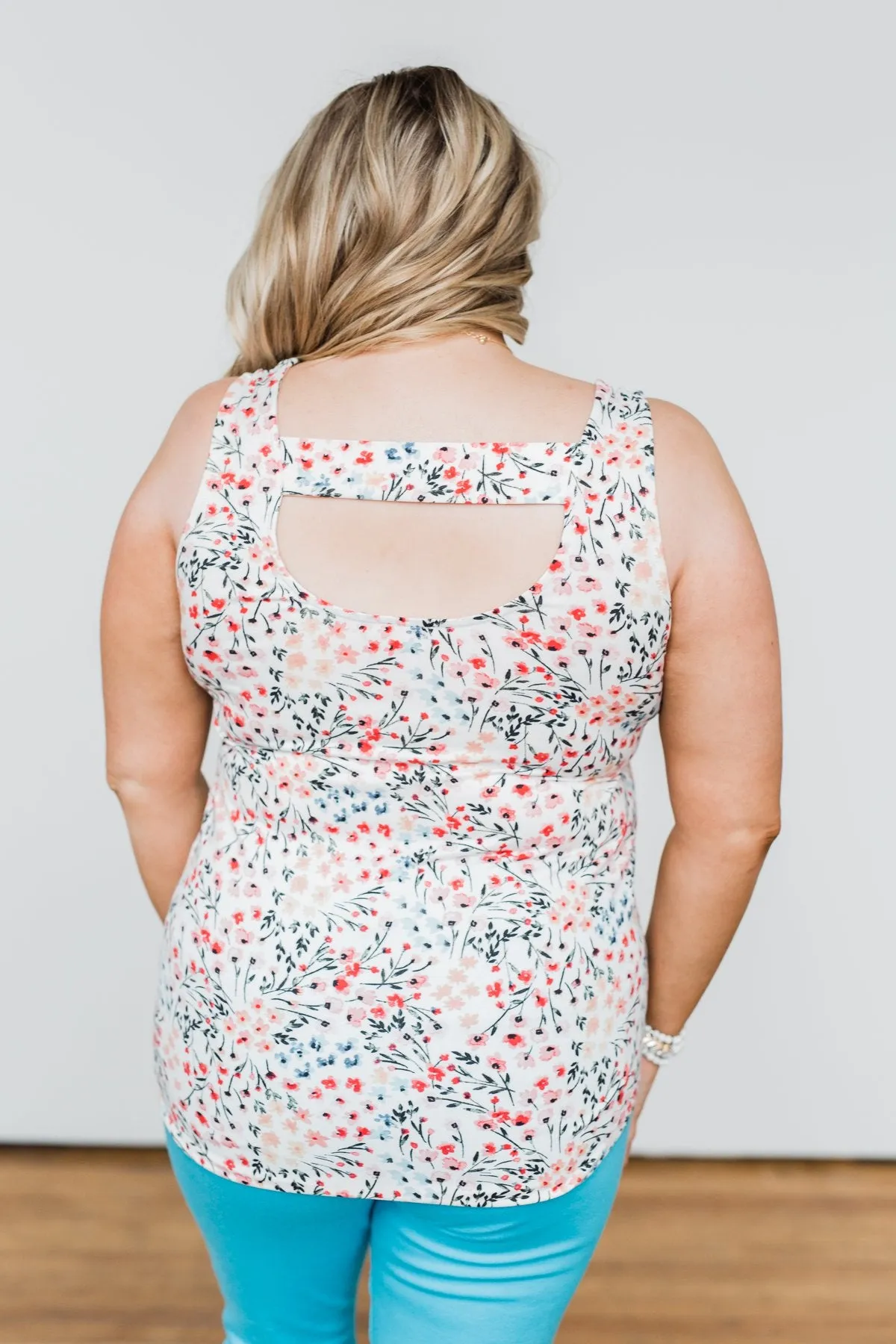 Love Floral Tank Top Ivory