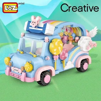 Loz LOZ Creator - Rainbow Car Building Bricks Set 20 x 15 x 8cm