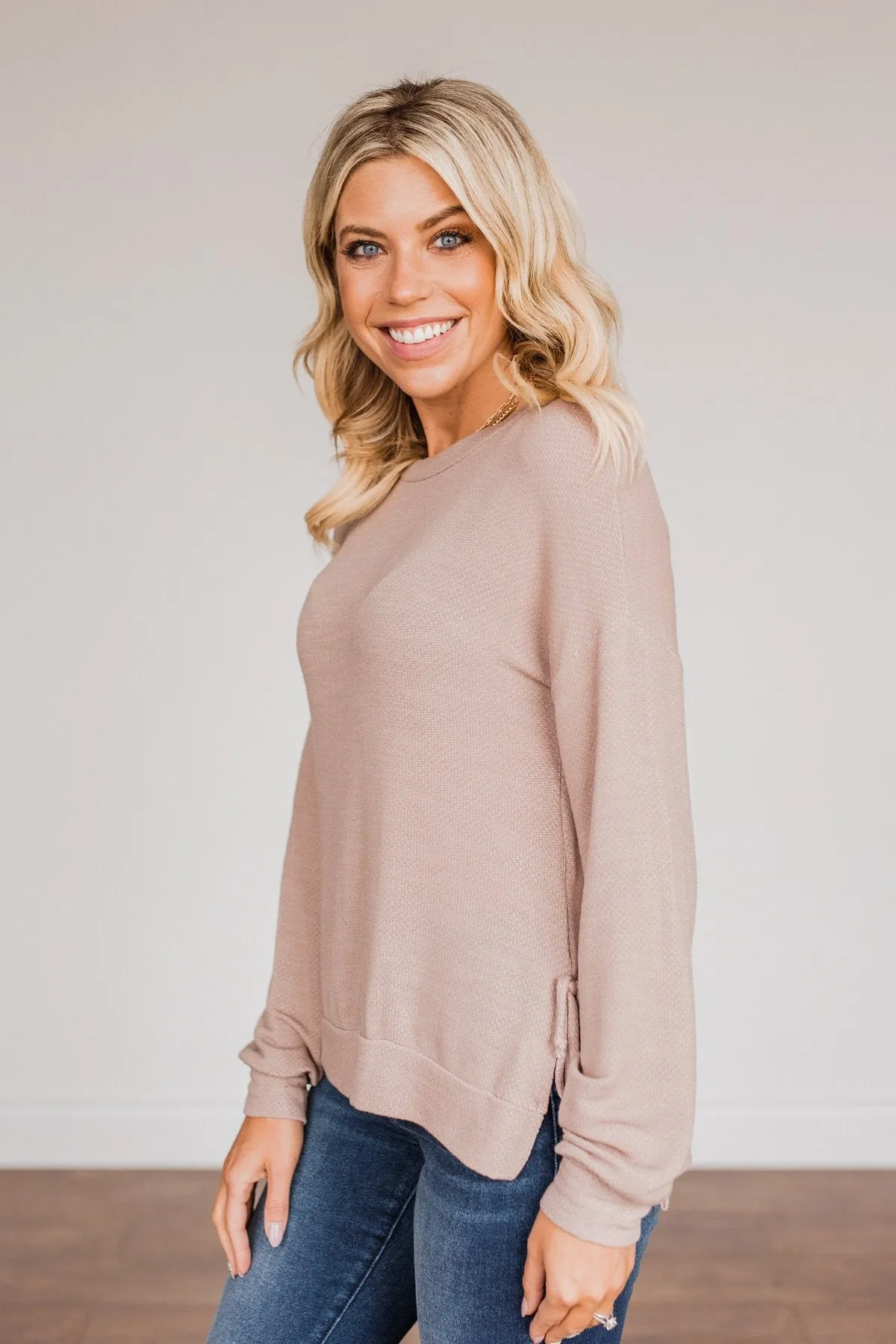 Magical Beauty Long Sleeve Top, Mocha.