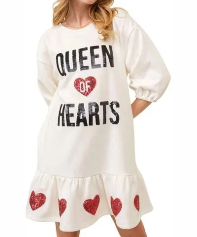 Main Strip Queen Of Heart Sequin Dress In White/black