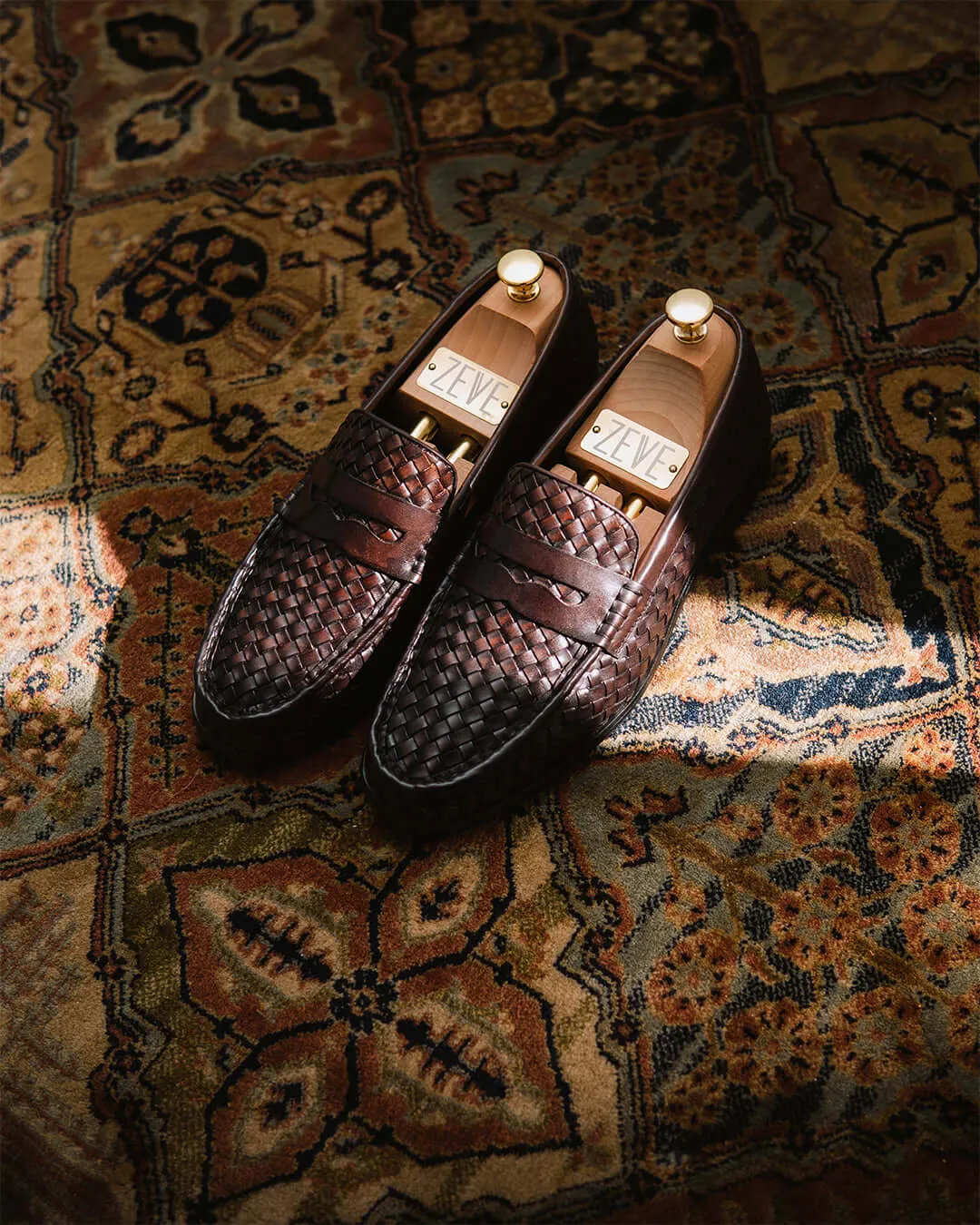 Marco Penny Loafer - Brown Coffee Woven Leather