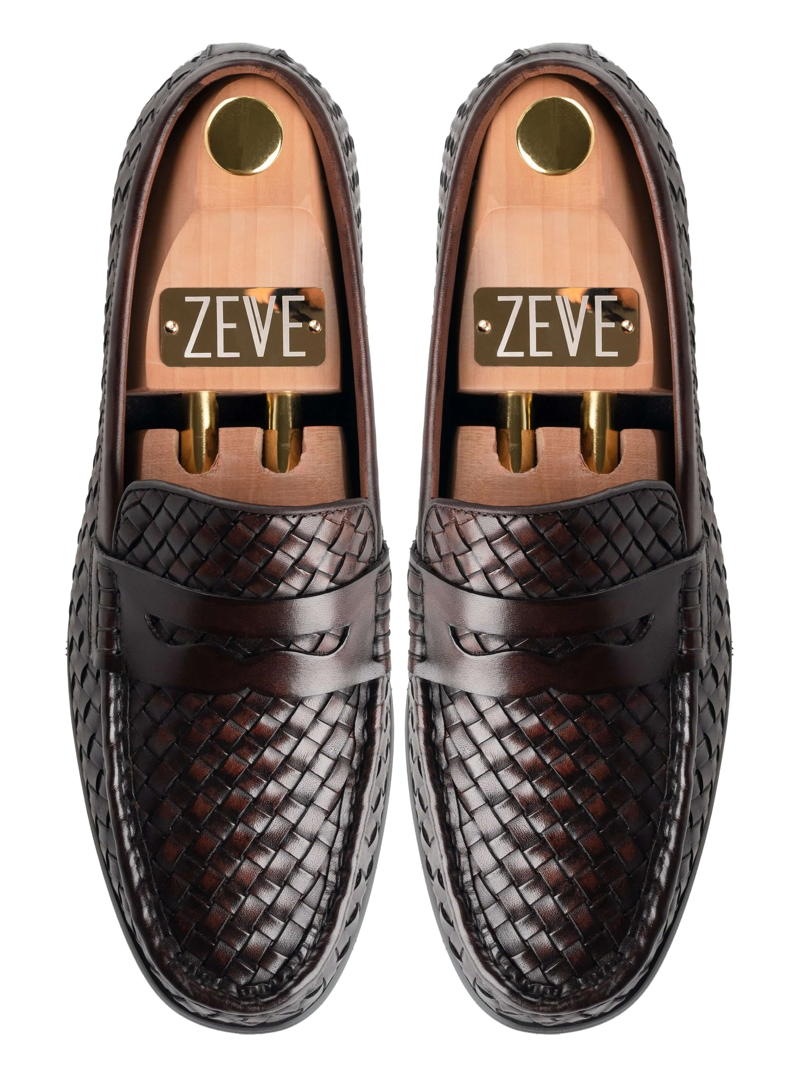 Marco Penny Loafer - Brown Coffee Woven Leather