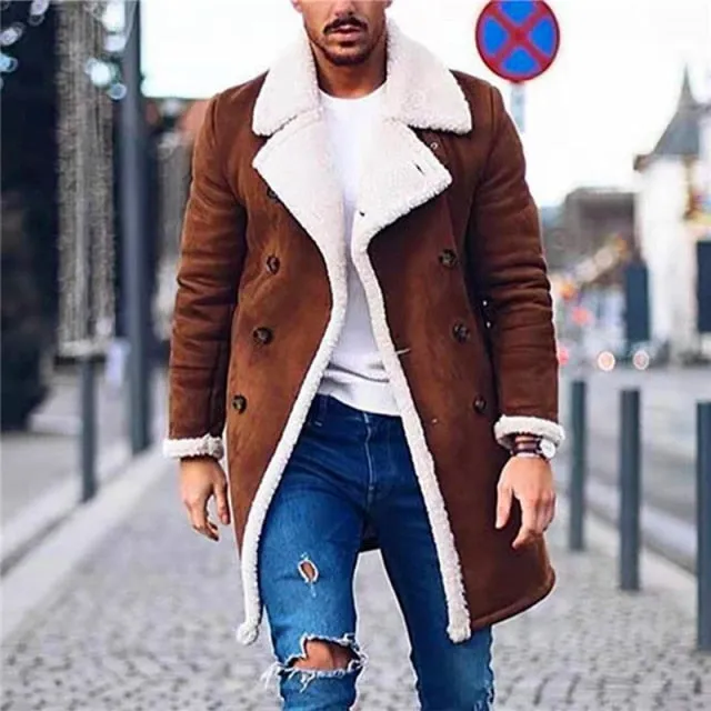 Men's Long Button Buck Style Coat