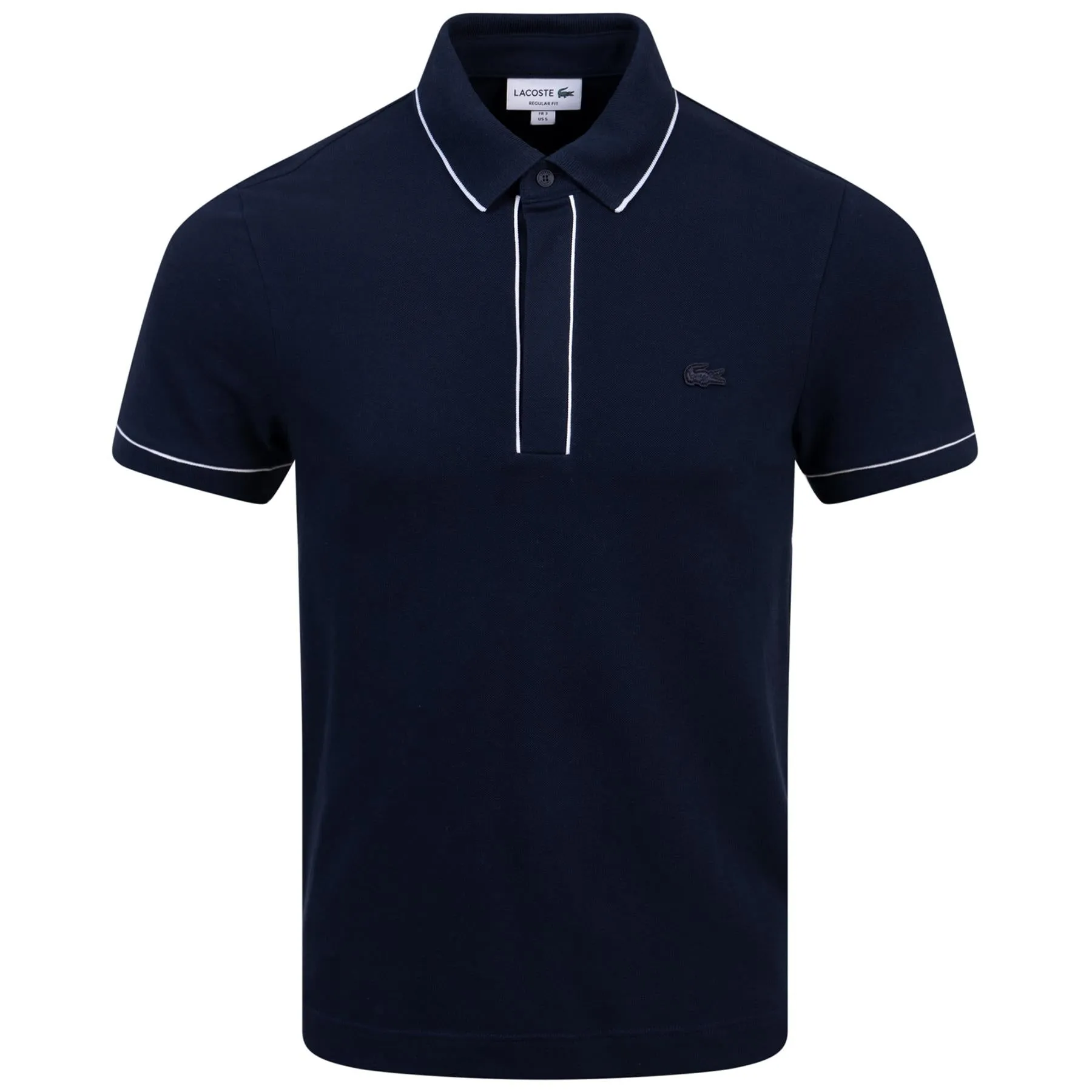 Midnight Blue Stretch Cotton Polo with Contrast Trim - SS24