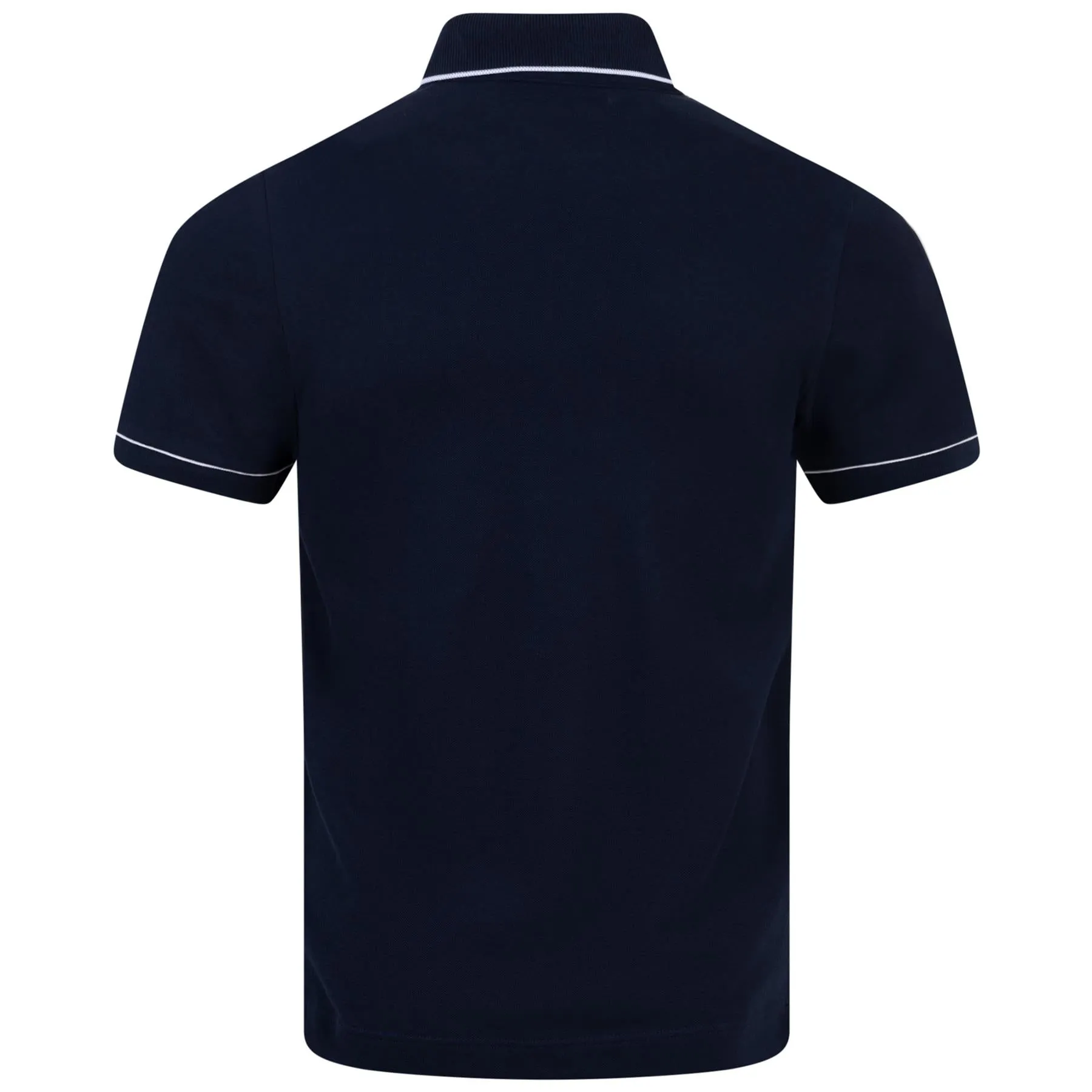 Midnight Blue Stretch Cotton Polo with Contrast Trim - SS24