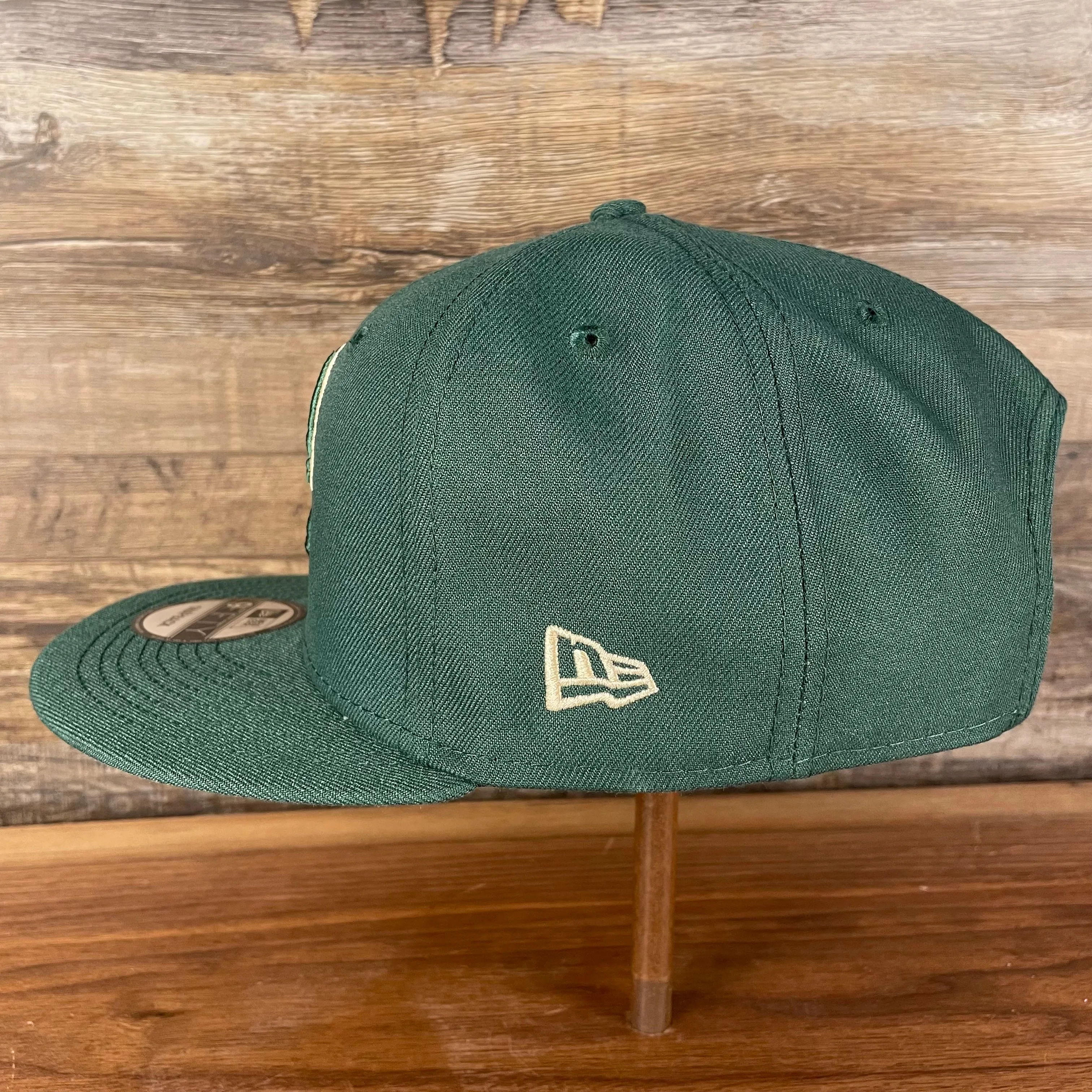 Milwaukee Bucks 75th Anniversary Snapback Hat | Gray Bottom Green 9Fifty | NBA Side Patch