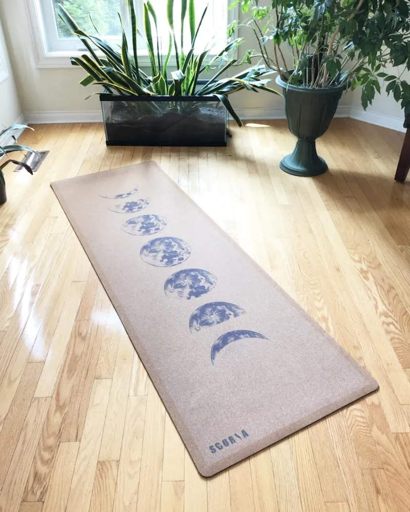 Moon Phases Yoga Pack: (Moon Cork Mat + 2 Blocks + Wheel)