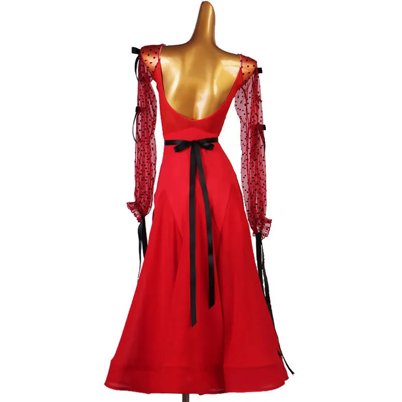 Mystic Lace Dancewear Ballroom Dress Red Black 309