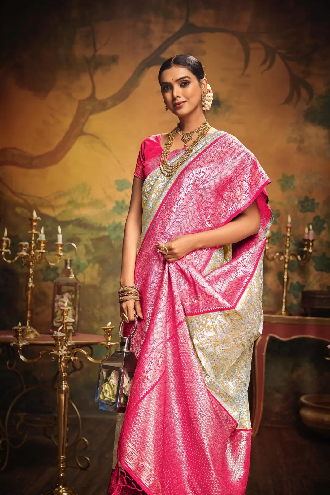 Mythili - New Banarasi Soft Silk Saree for Women - SATYA001BS