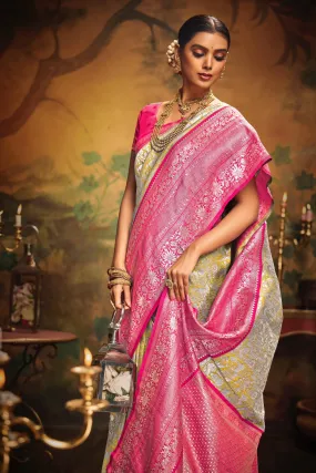 Mythili - New Banarasi Soft Silk Saree for Women - SATYA001BS