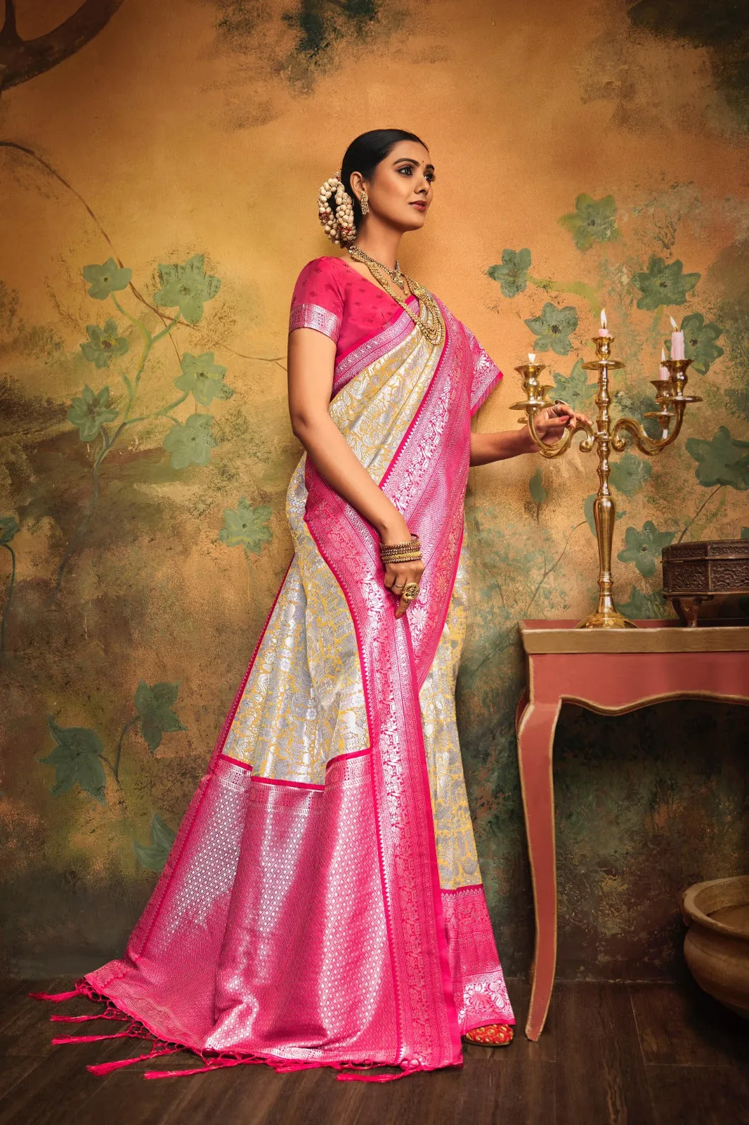 Mythili - New Banarasi Soft Silk Saree for Women - SATYA001BS