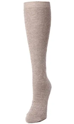 Natori Medallion Knit Wool Blend Knee Socks