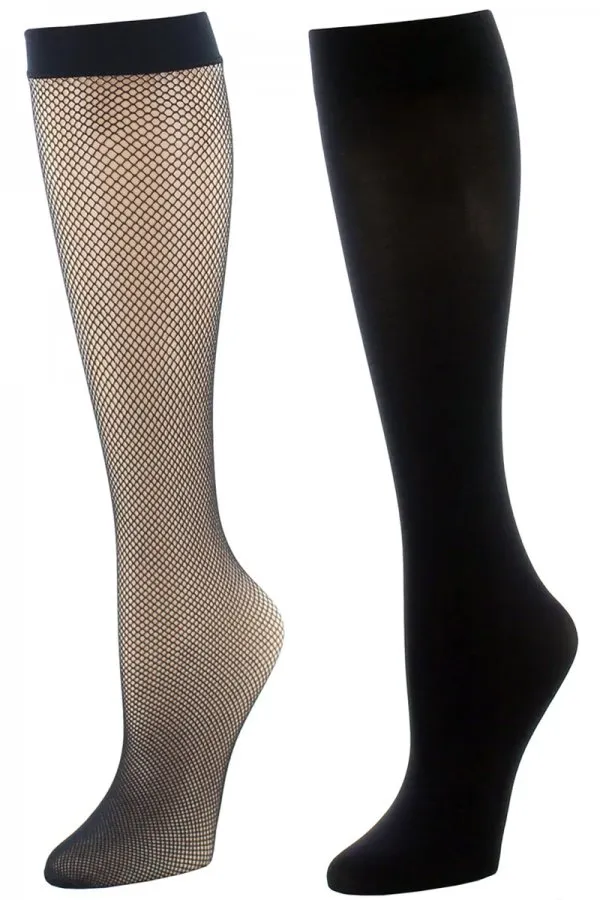 Natori Women's Dotted Net Trouser Socks 2-Pack